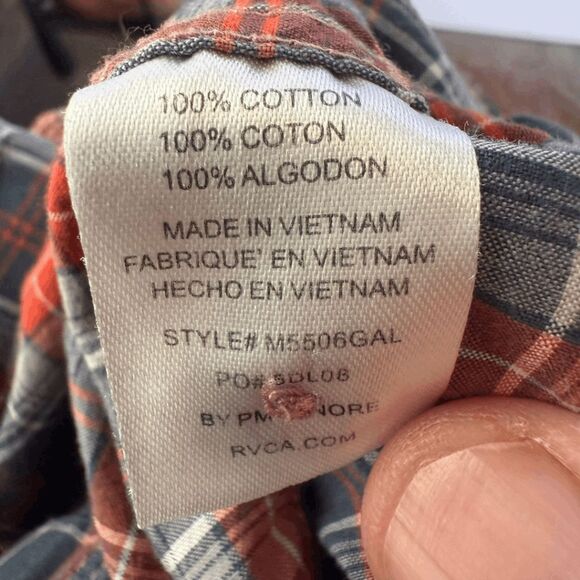 RVCA Men's Plaid Flannel Collared Long Sleeve Button Up Shirt Multicolor Small - Picture 5 of 7